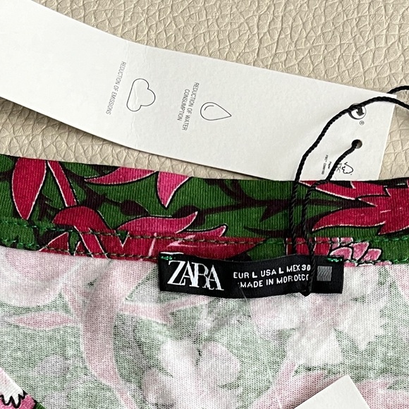 NWT - Zara Women’s Bow Tie Balloon Short Sleeve Blouse - Size L - Picture 7 of 8